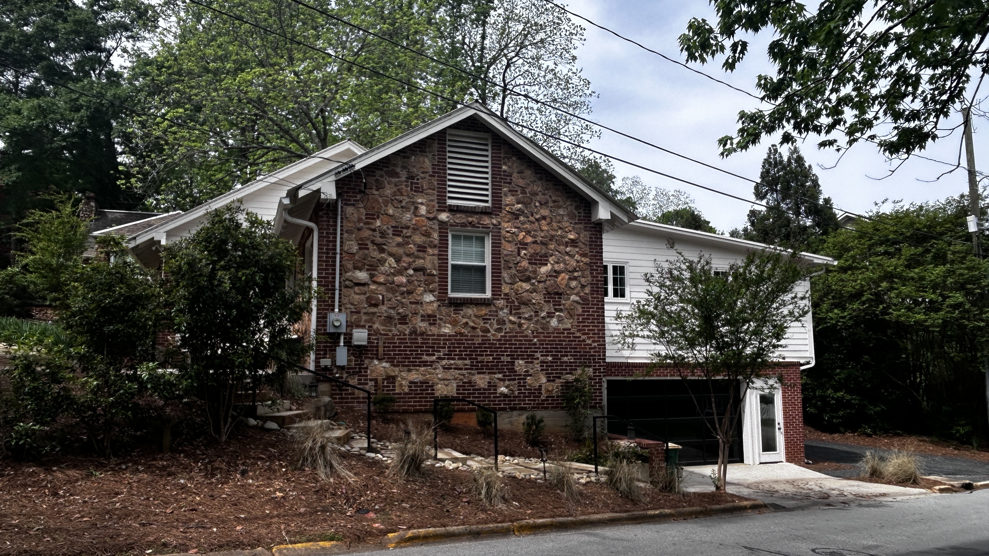 Stone and brick exterior of The Morton House